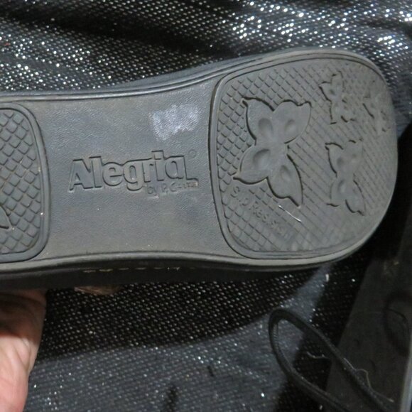 ALEGRIA Kourtney Brown Tooled Leather Platform Buckle Mary Janes size 37 or US 7 - Picture 8 of 12